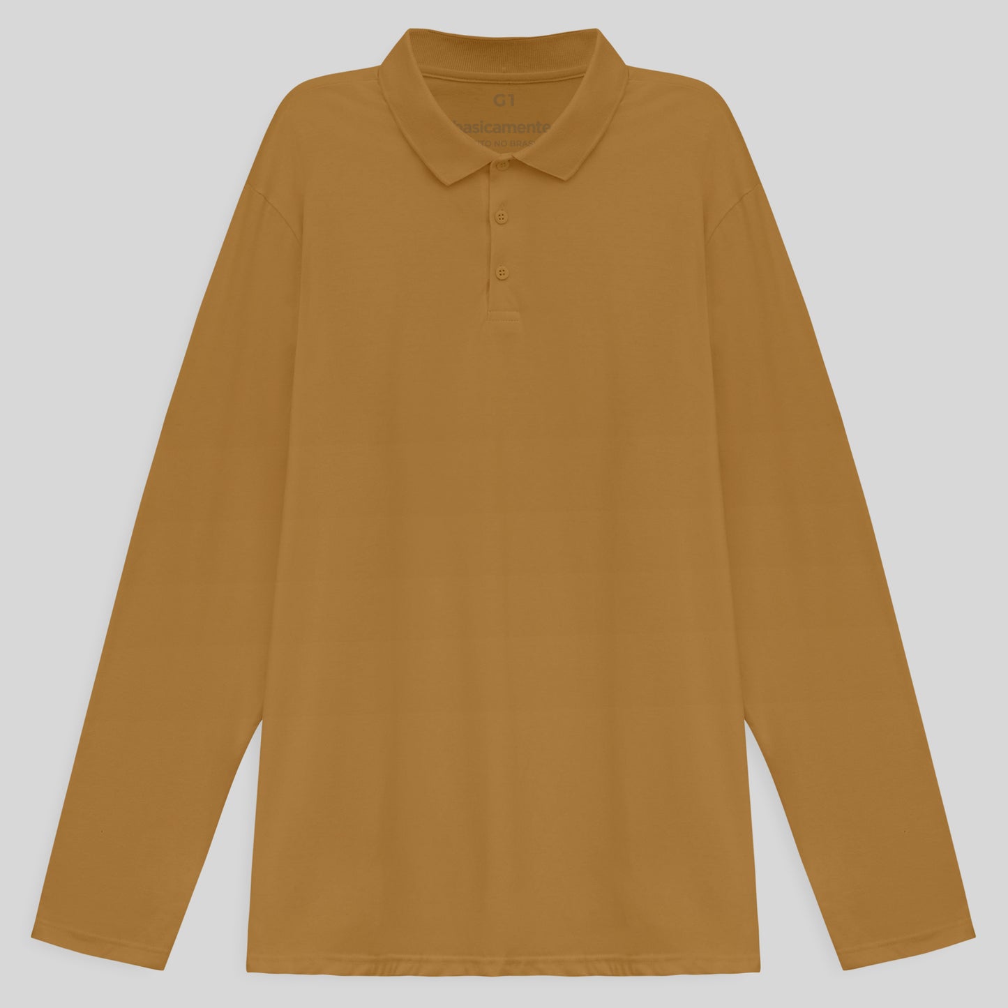 Camisa Polo Ml Plus Masculina - Ocre