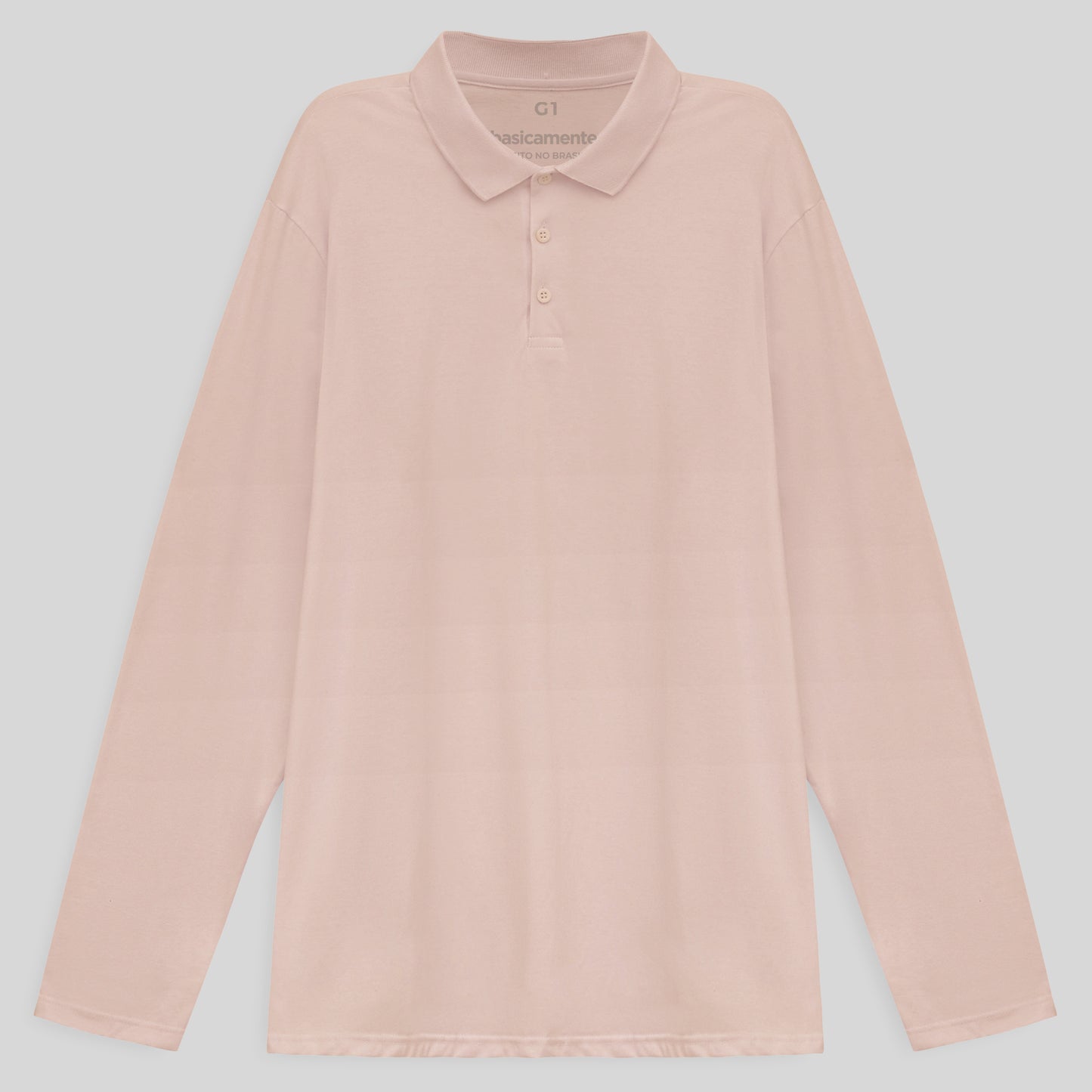 Camisa Polo Ml Plus Masculina - Rosa Pastel