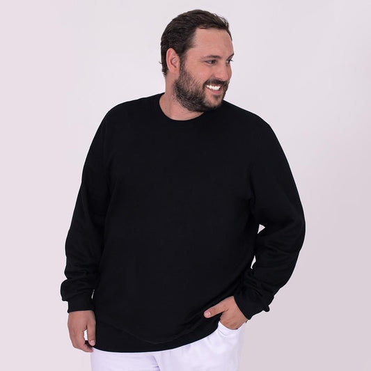 Blusão Moletom Flanelado Plus Masculino - Preto