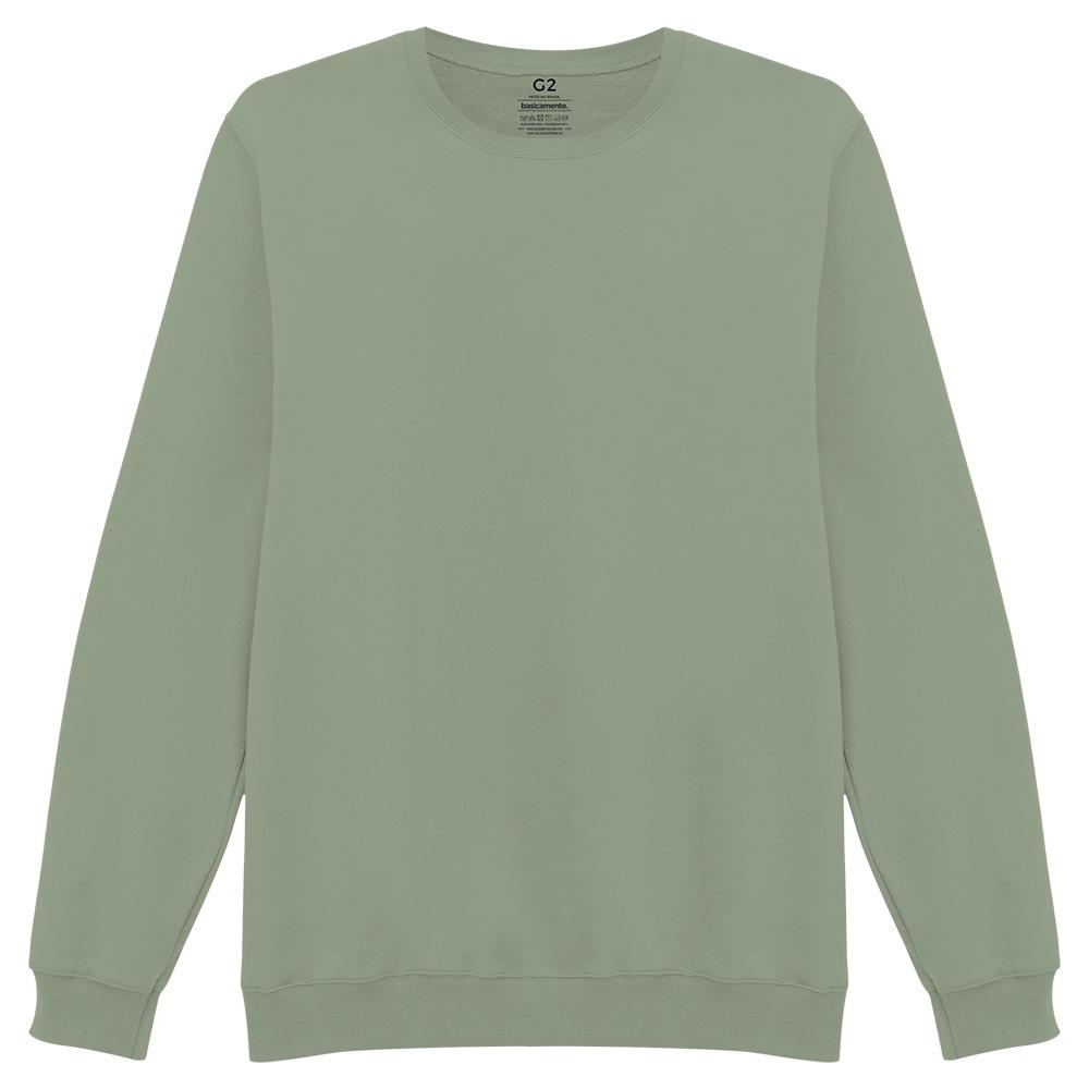Blusão Moletom Flanelado Plus Masculino - Verde Oliva