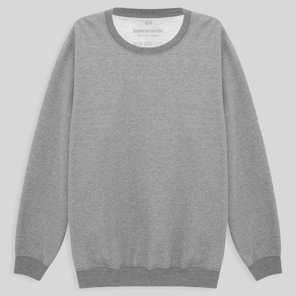Blusão Moletom Flanelado Plus Masculino - Mescla Claro
