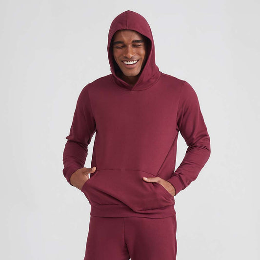 Blusão Moletom Flanelado Capuz Masculino - Vermelho Vinho