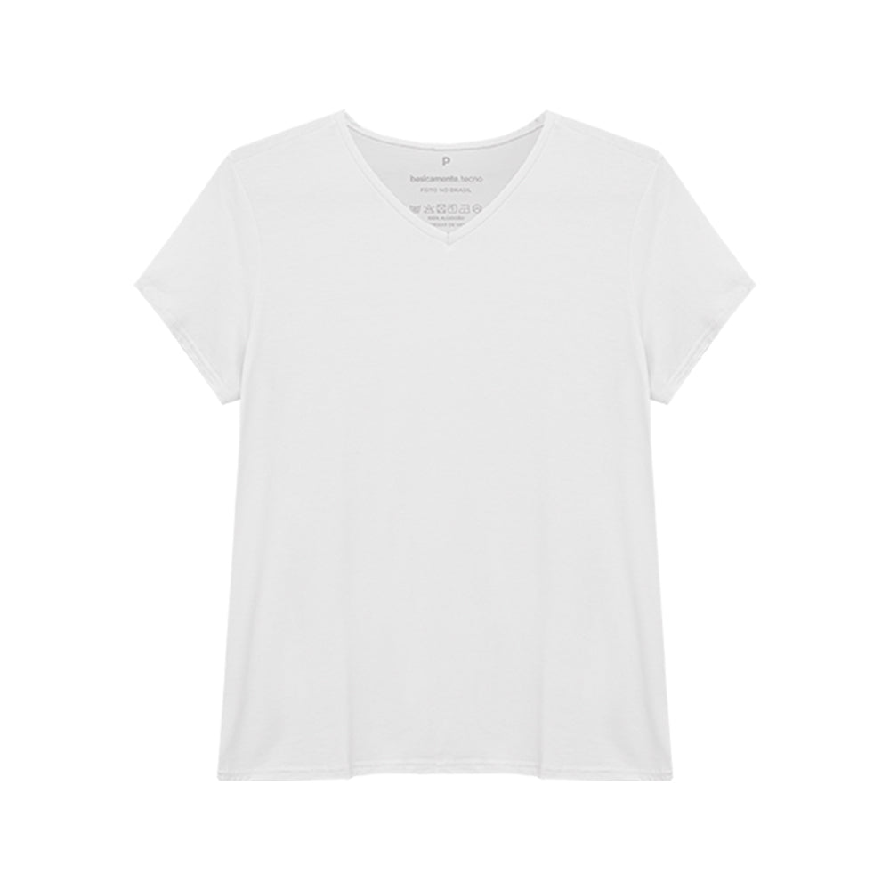 Tech T-Shirt Modal Gola V Feminina - Branco