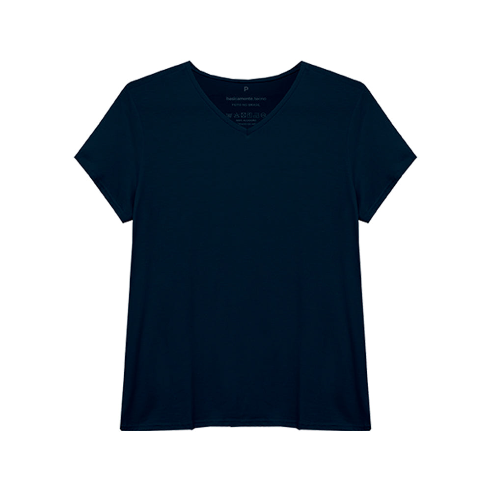 Tech T-Shirt Modal Gola V Feminina - Azul Marinho