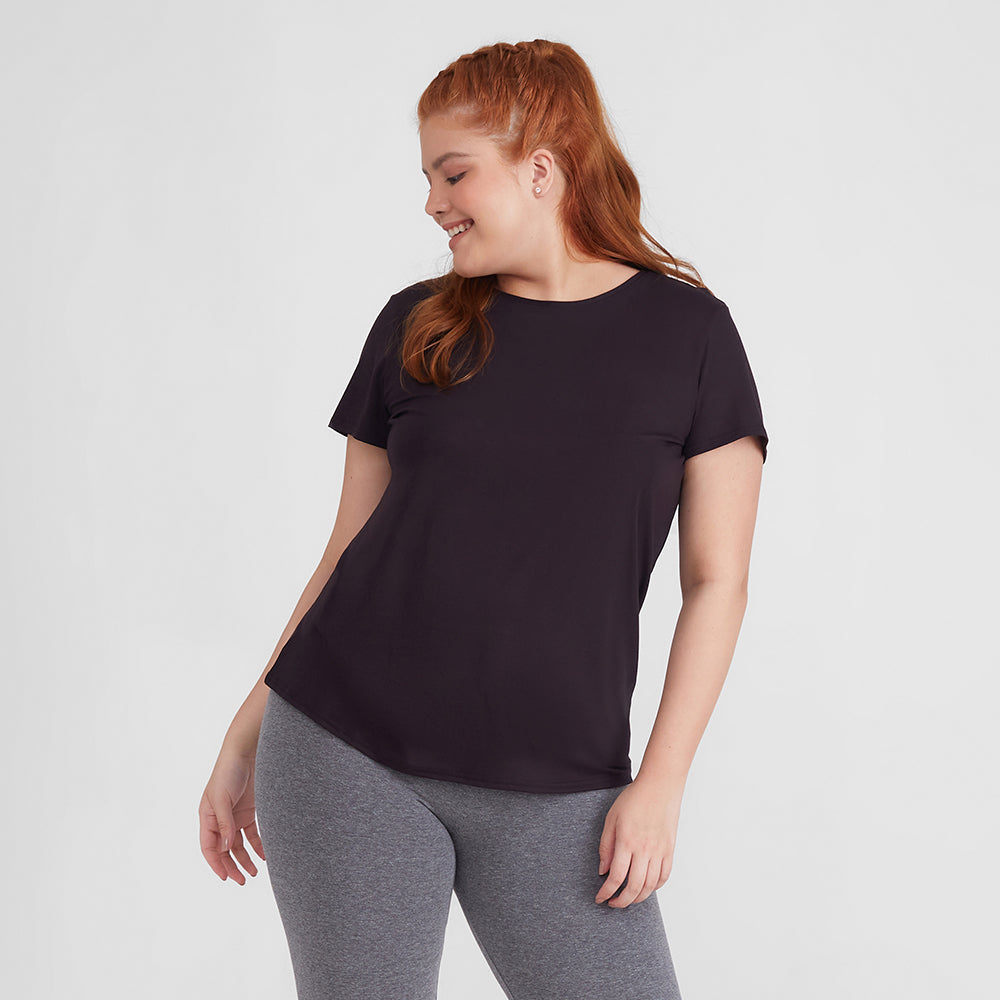 Regata Decote U Modal Plus Size Feminina - Preto – Basicamente