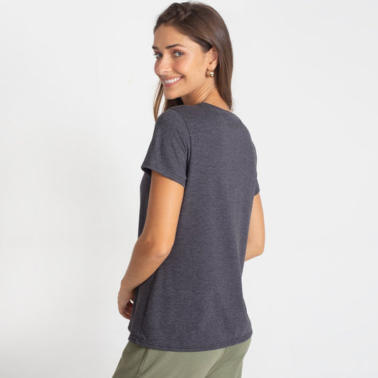 Tech T-Shirt Eco Gola C Feminina - Preto