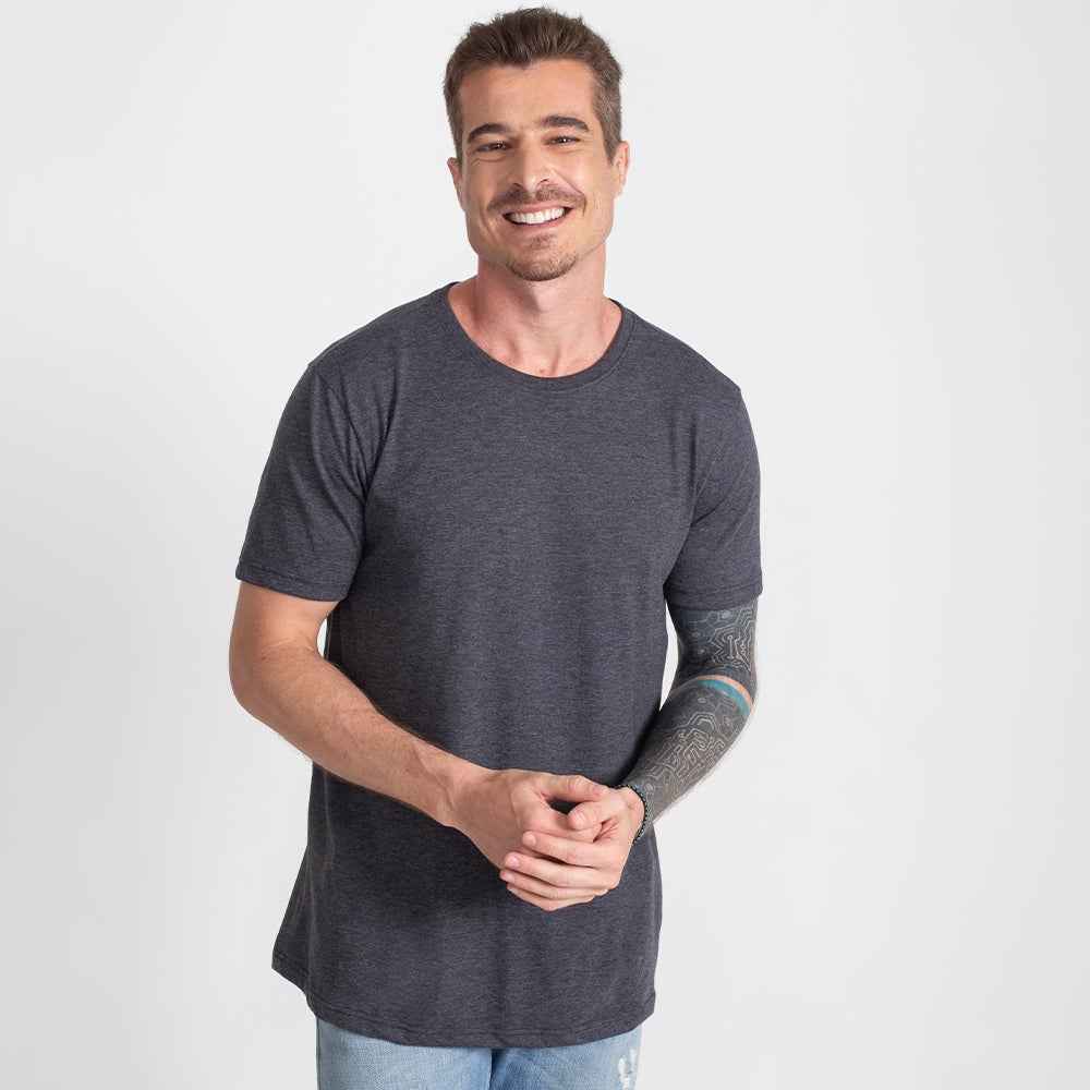 Tech T-Shirt Eco Gola C Masculina - Preto