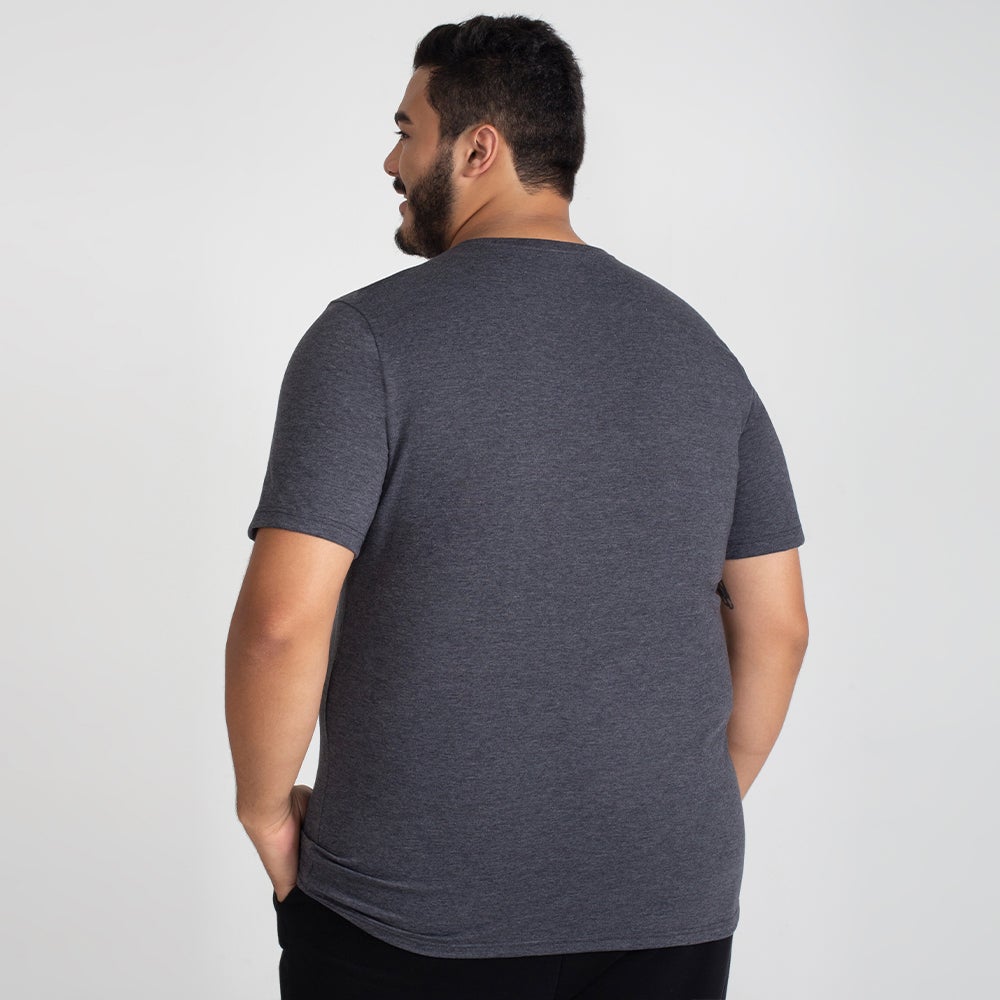 Tech T-Shirt Eco Gola V Plus Size Masculina - Preto