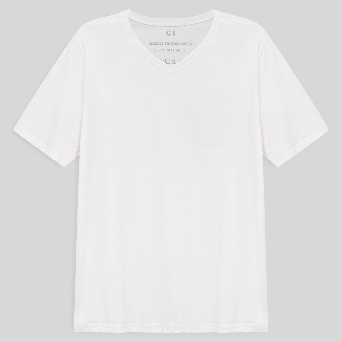 Tech T-Shirt Proteção UV Gola V Plus Size Masculina - Branco