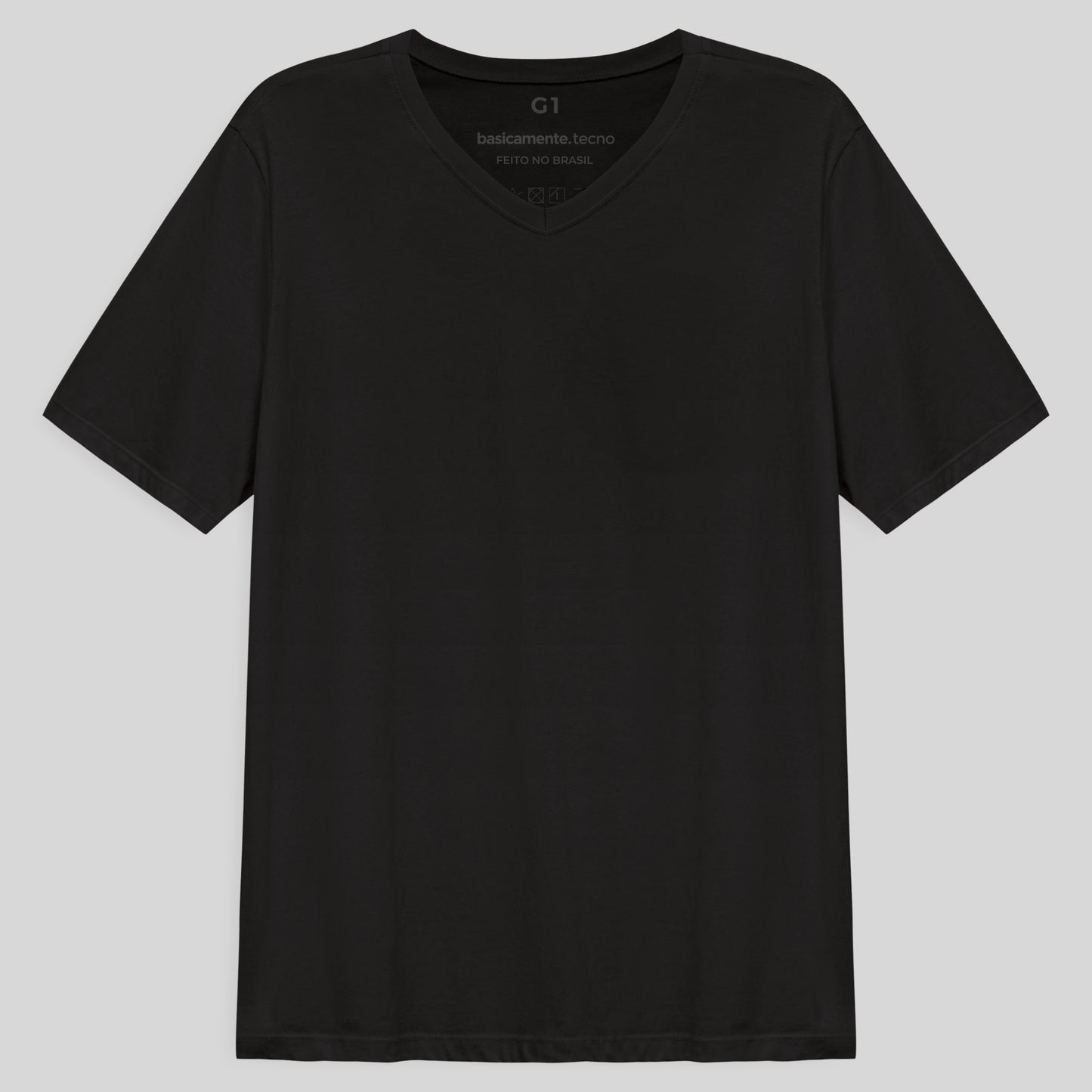 Tech T-Shirt Proteção UV Gola V Plus Size Masculina - Preto