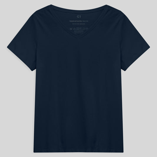 Tech T-Shirt NoLiquid Gola V Plus Feminina - Azul Marinho