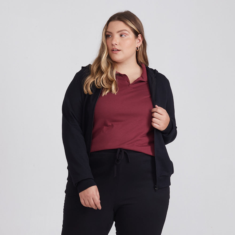 Jaqueta Capuz Plus Feminino - Preto