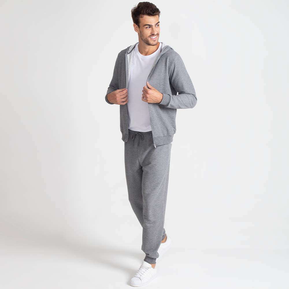 Jaqueta Moletom Masculina - Mescla Escuro
