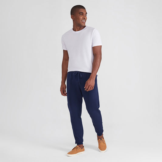 Calça Jogger Moletom Flanelado Masculina - Azul Marinho