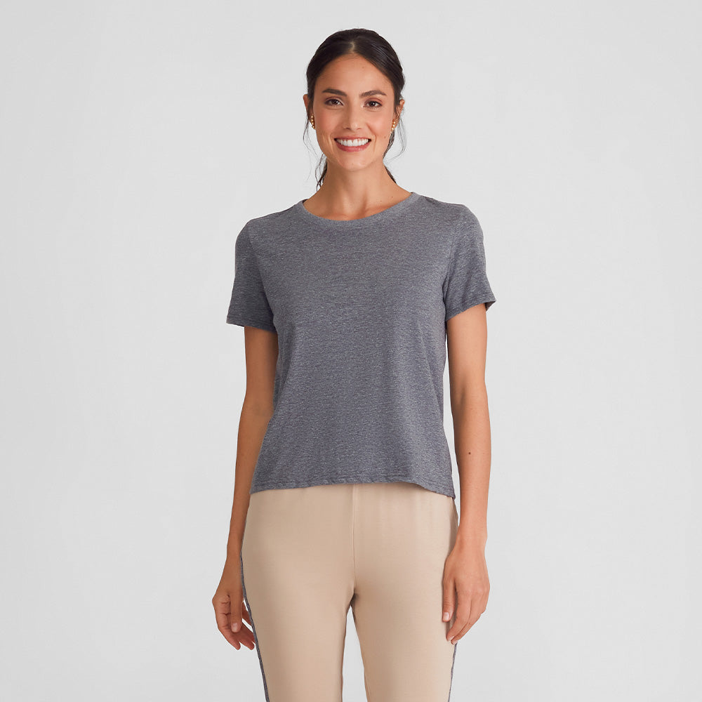 Blusa Cropped - Mescla Escuro