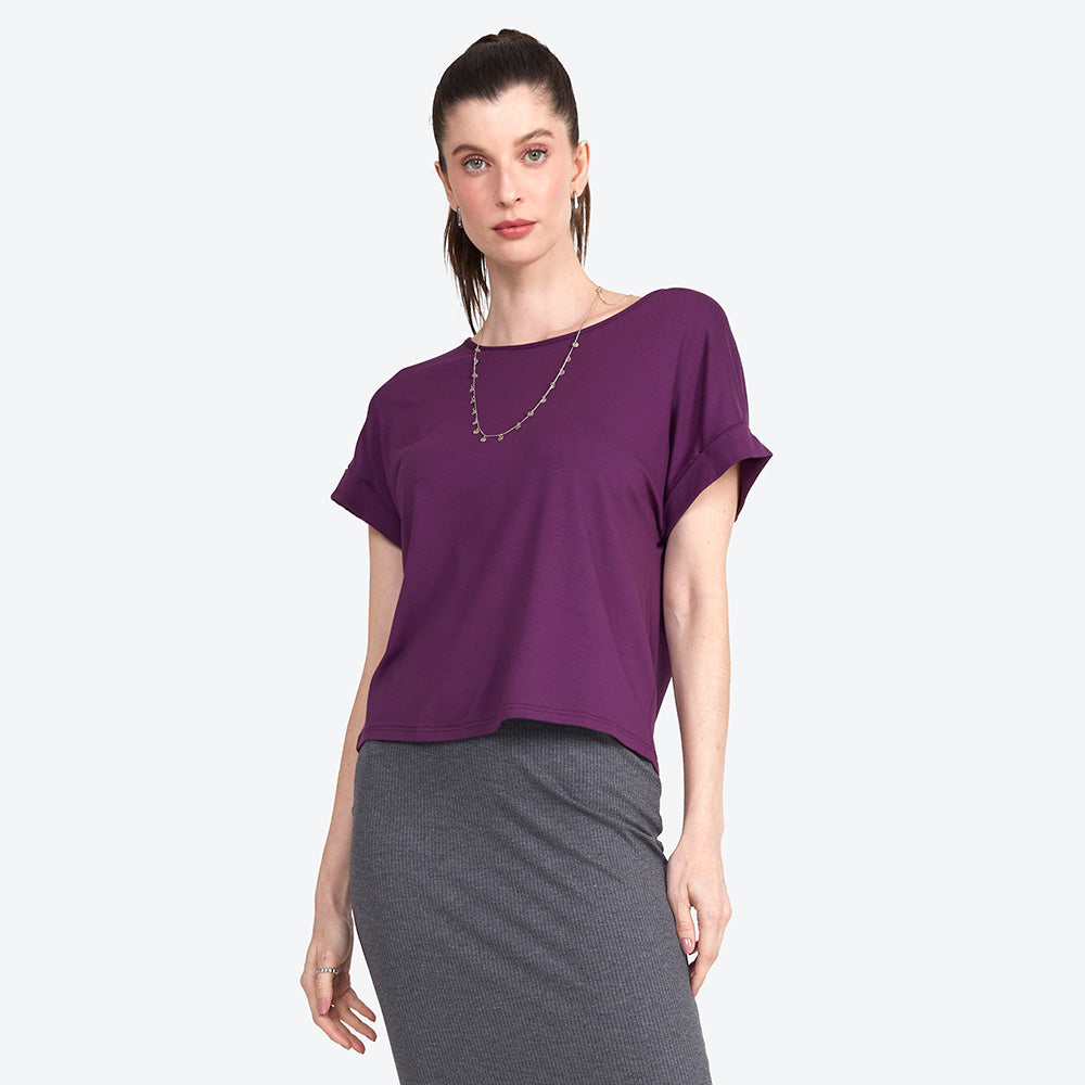 Blusa Manga Japonesa Feminina - Berinjela