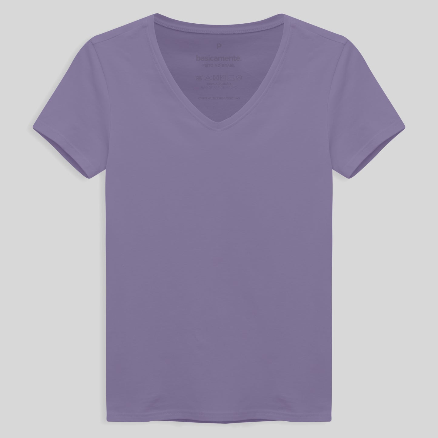 Camiseta Comfort Gola V Feminina - Lilás