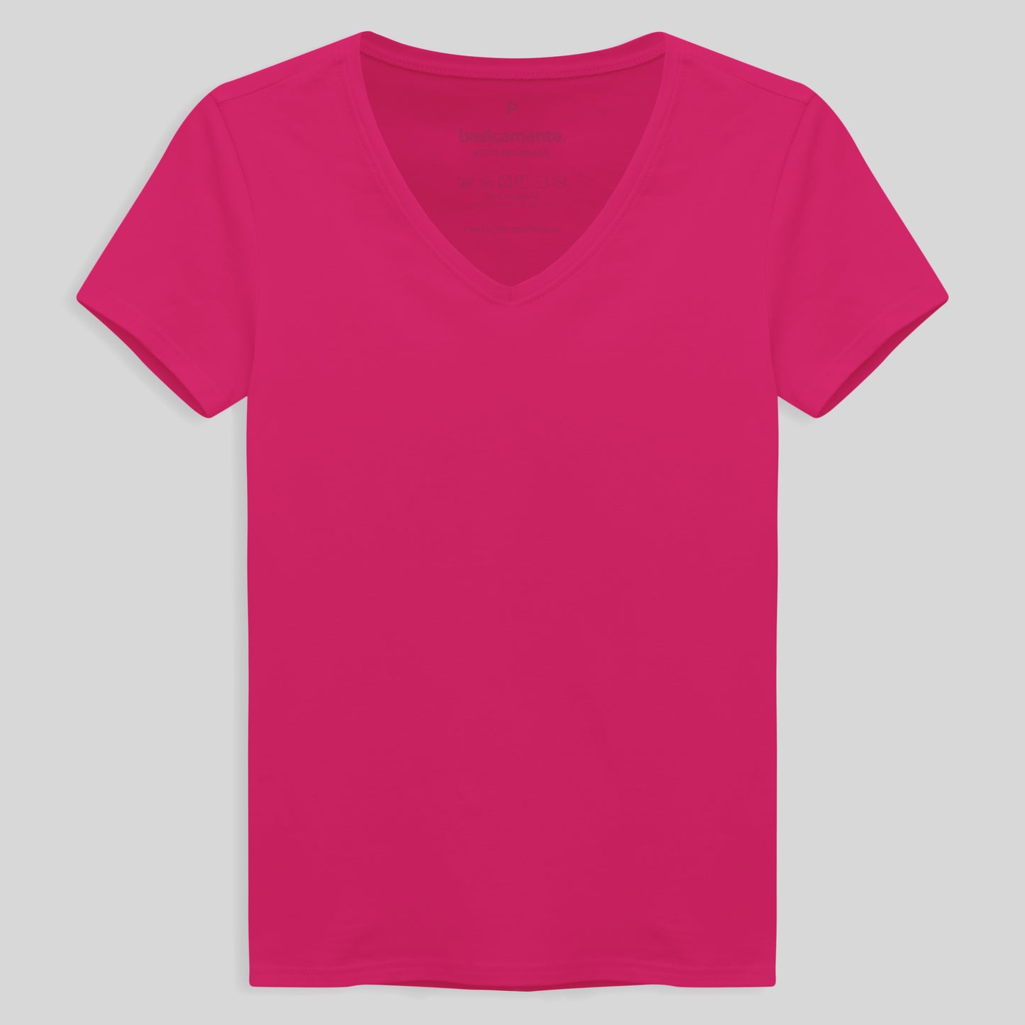 Camiseta Comfort Gola V Feminina - Pink