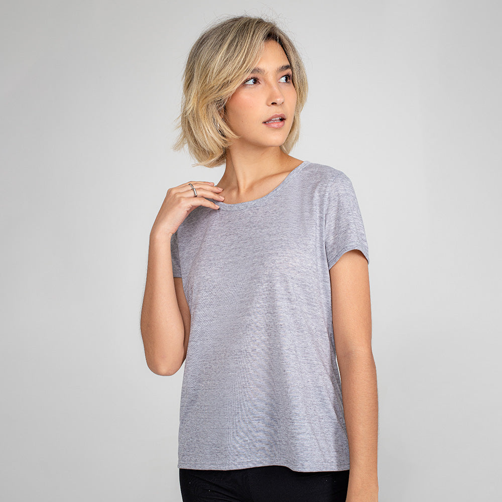 Tech T-Shirt Eco Gola C Feminina - Grafite