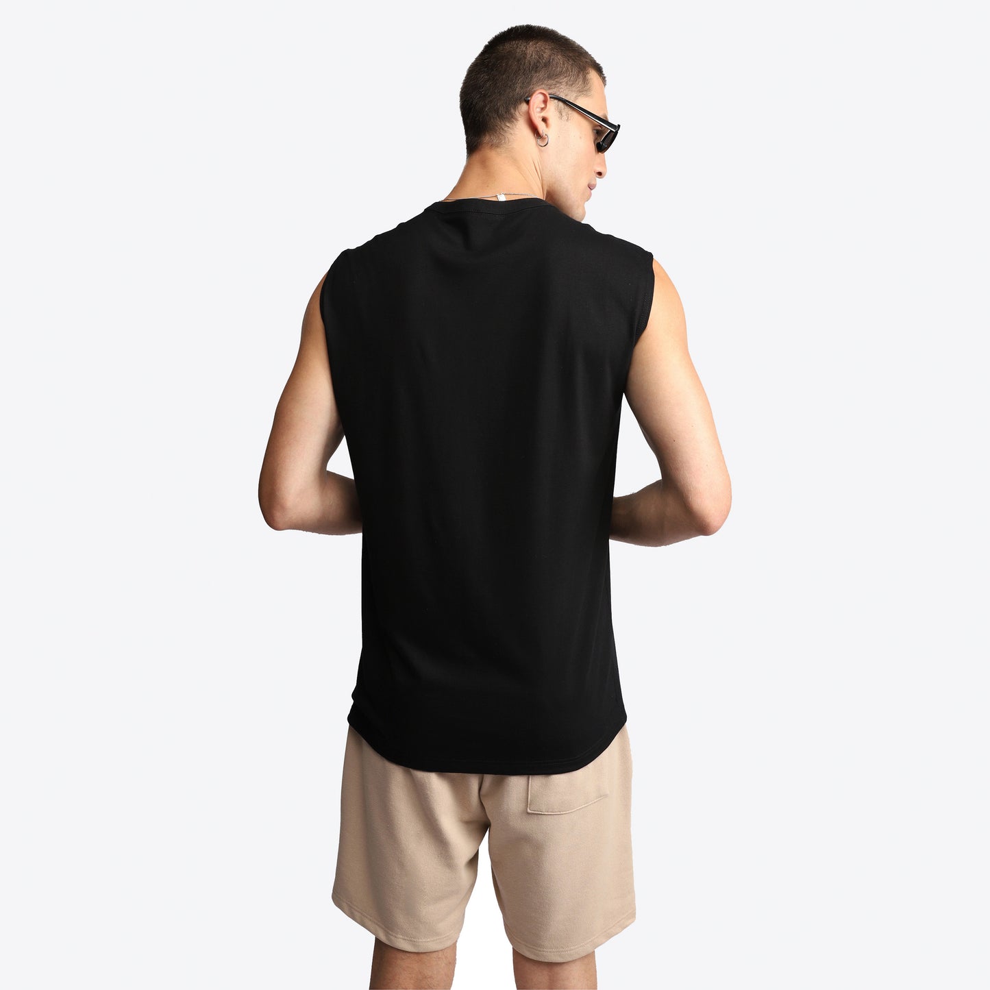 Regata Alongada Algodão Premium Masculina - Preto