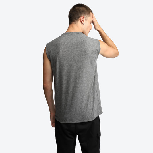 Regata Alongada Algodão Premium Masculina - Mescla Escuro