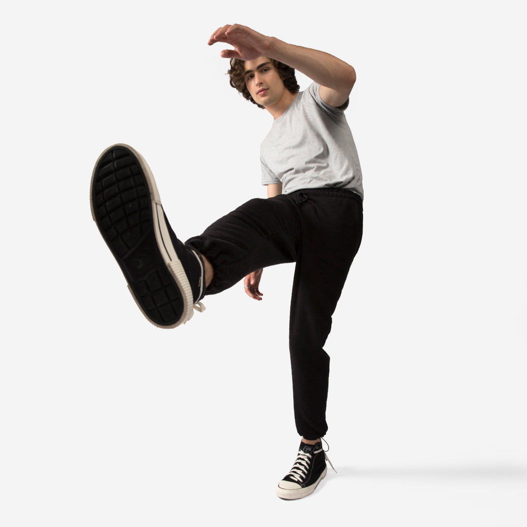 Calça Ajustável Algodão Desfibrado Linho Masculina - Preto
