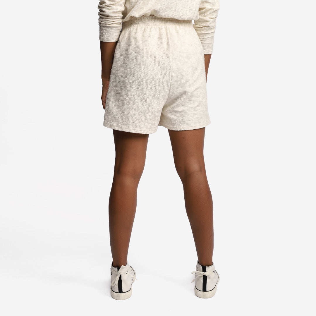 Shorts Algodão Desfibrado Linho Feminino - Off White