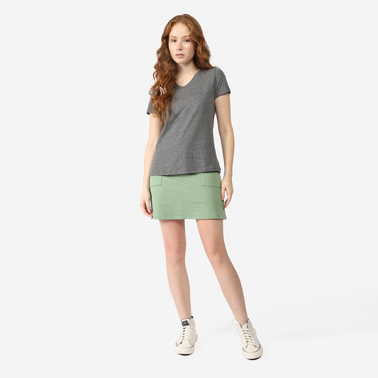 Tech T-Shirt NoLiquid Gola V Feminina - Mescla Escuro