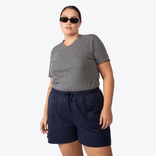 Tech T-Shirt NoLiquid Gola V Plus Feminina - Mescla Escuro