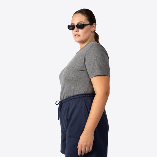Tech T-Shirt NoLiquid Gola V Plus Feminina - Mescla Escuro