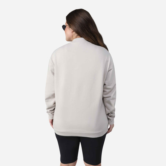 Blusão Tech NoLiquid Moletom Flanelado Gola Alta Plus Feminino - Bege Aveia