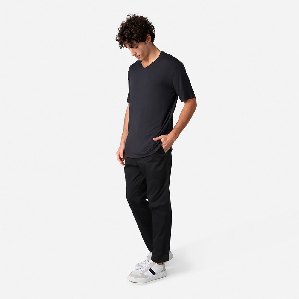 Tech T-Shirt Modal V Premium Masculina | Basico.com - Cinza Escuro