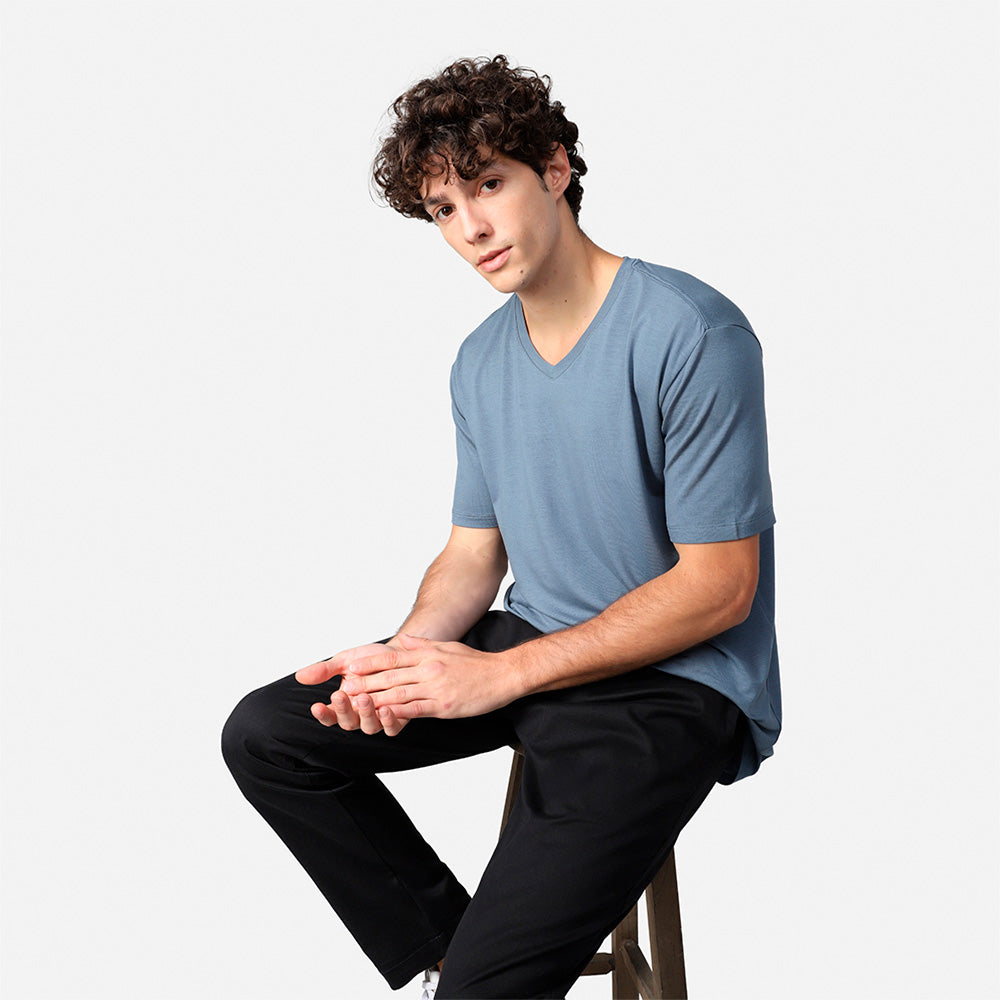 Tech T-Shirt Modal V Premium Masculina | Basico.com - Azul Cobalto