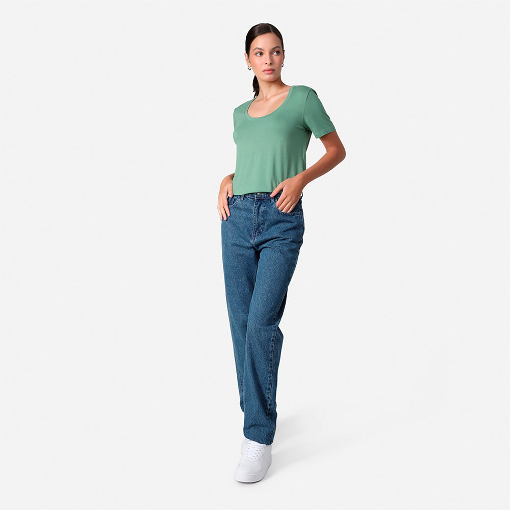 Tech T-Shirt Modal U Premium Feminina | Basico.com - Verde Oliva