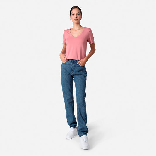Tech T-Shirt Modal V Premium Feminina | Basico.com - Rose