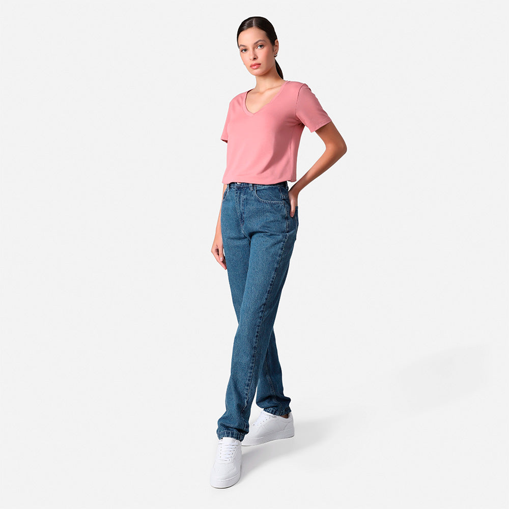 Tech T-Shirt Modal V Premium Feminina | Basico.com - Rose