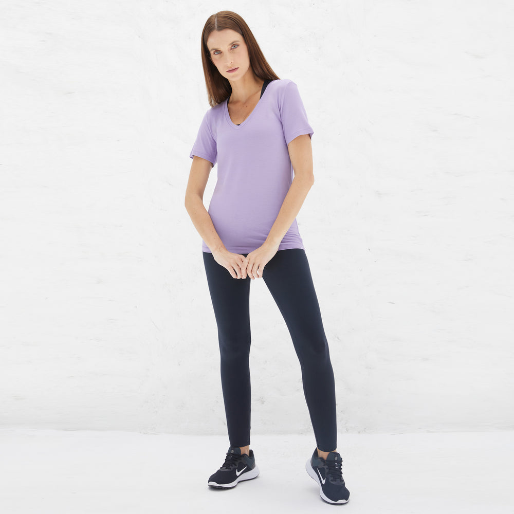 Tech T-Shirt Modal V Premium Feminina | Basico.com - Lilás
