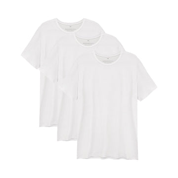 Kit 3 Tech T-shirt Modal Masculina - Branco