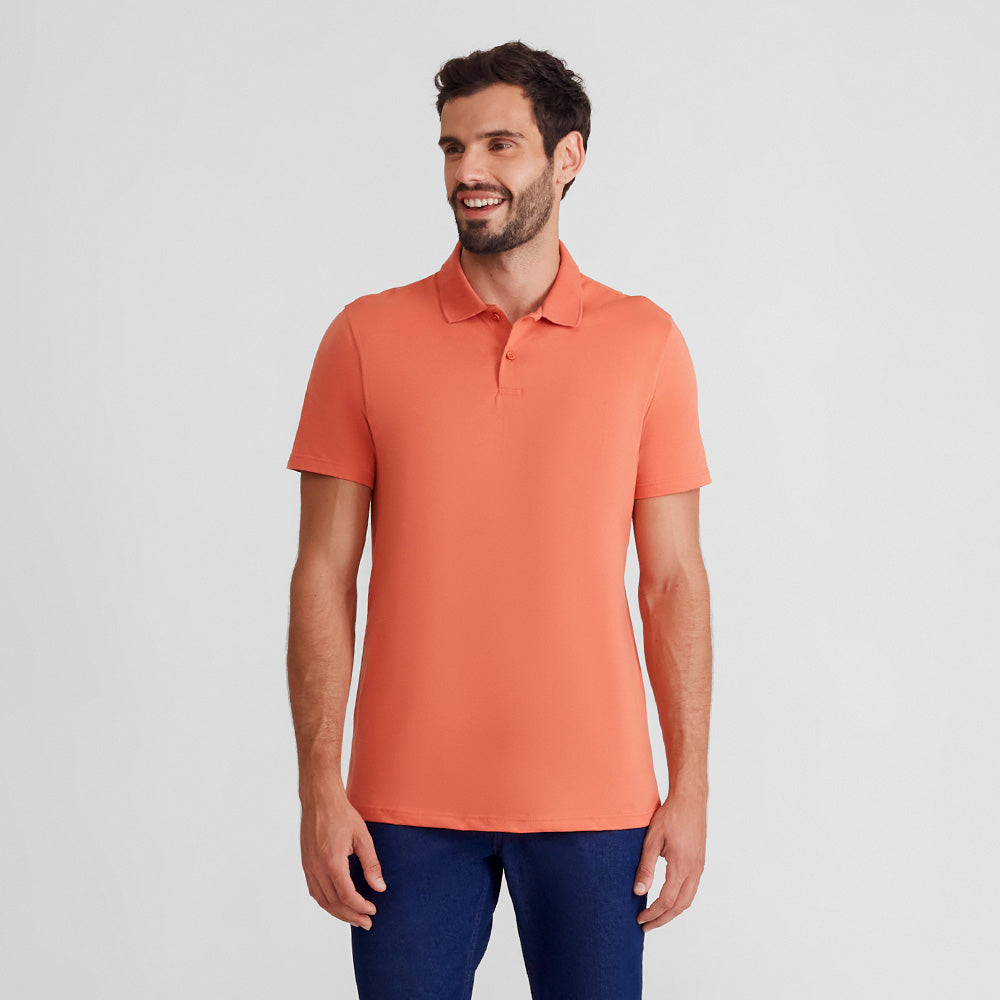 Camisa Polo Masculina - Marrom Telha
