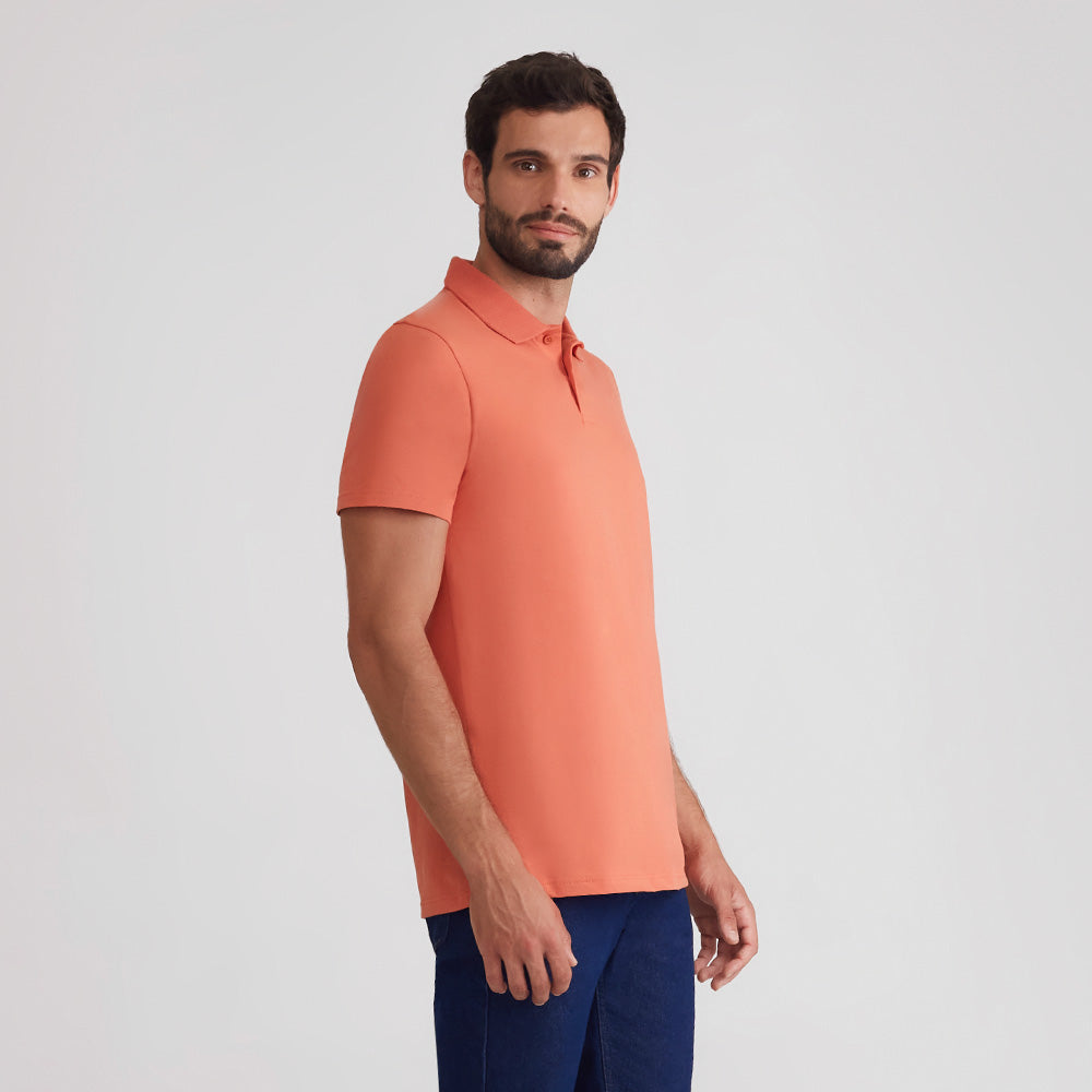 Camisa Polo Masculina - Marrom Telha