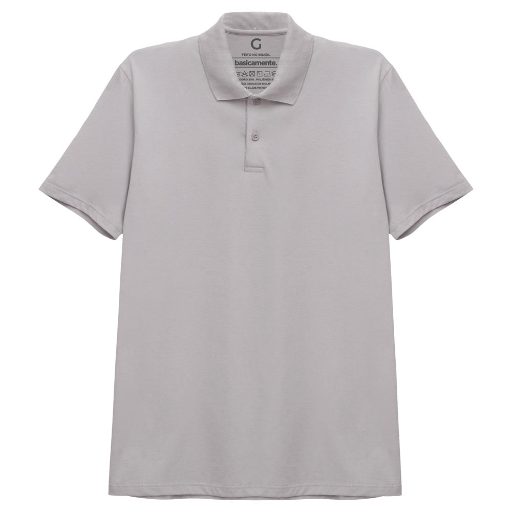 Camisa Polo Masculina - Cinza Areia