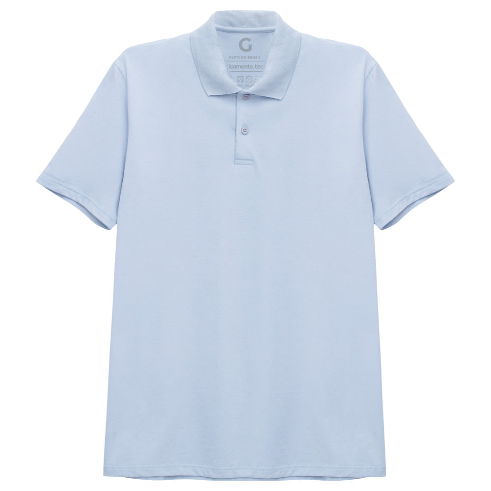 Camisa Polo Masculina - Azul Capri
