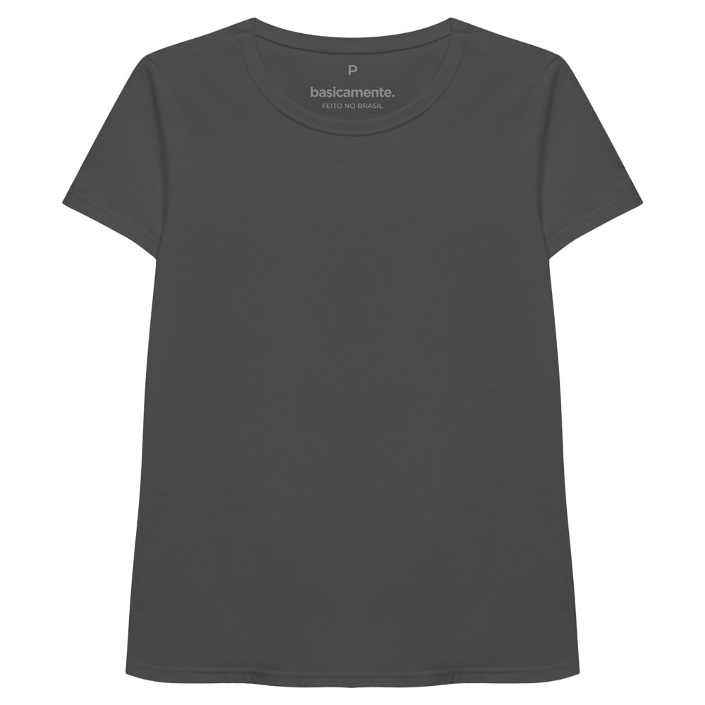 Camiseta Slim Feminina - Chumbo