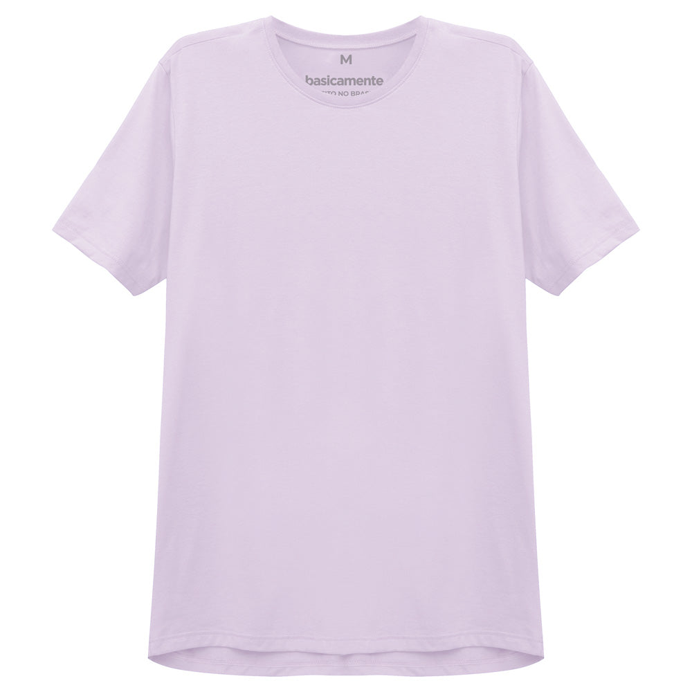 Camiseta Básica Gola V Masculina - Lilás Lavanda