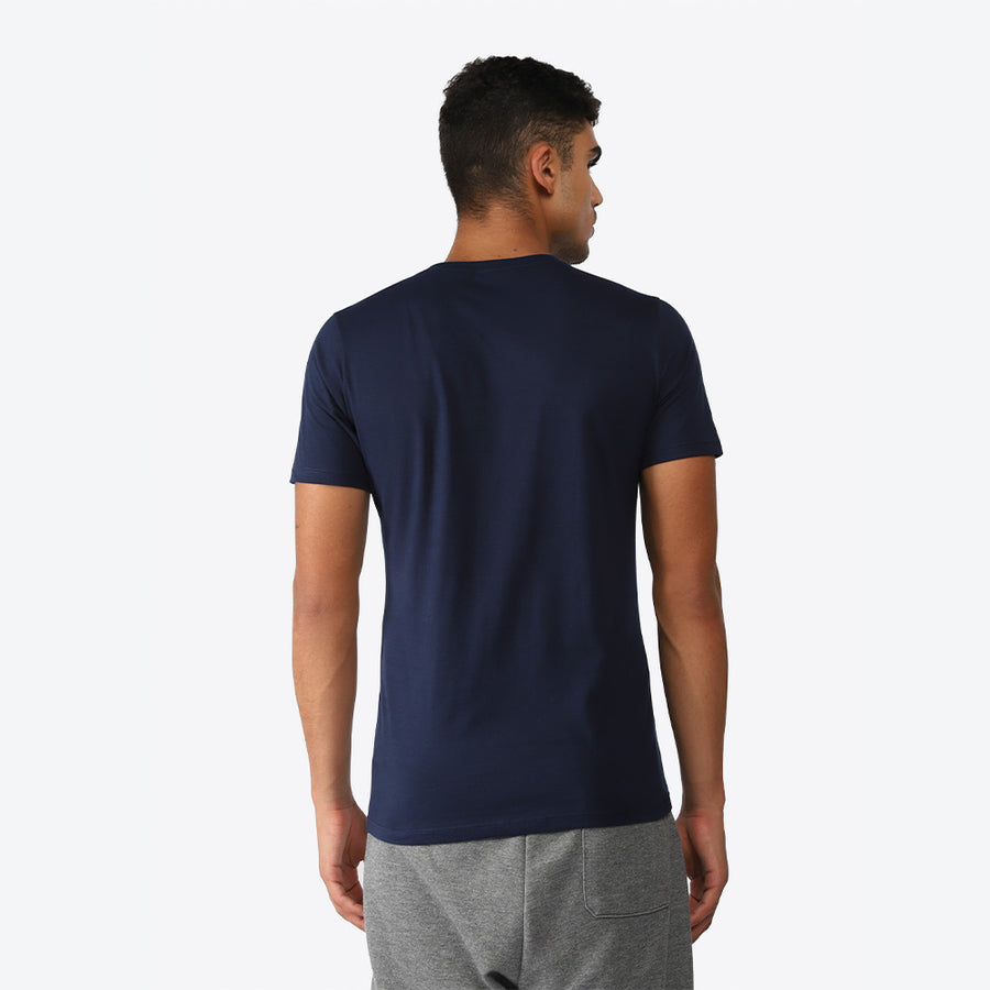 Camiseta Básica Gola V Masculina - Azul Marinho