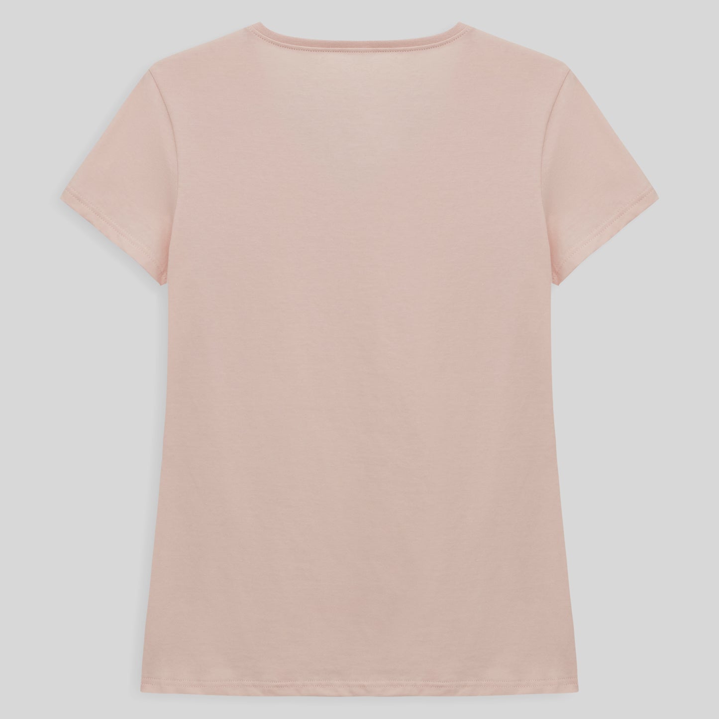Camiseta Slim Gola V Feminina - Rosa Pastel