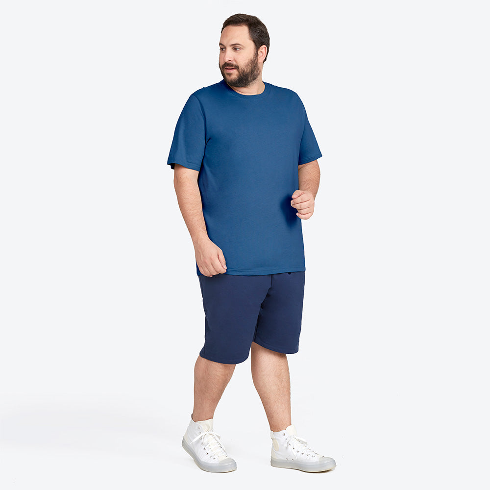 Camiseta Básica Plus Size Masculina - Azul Indigo