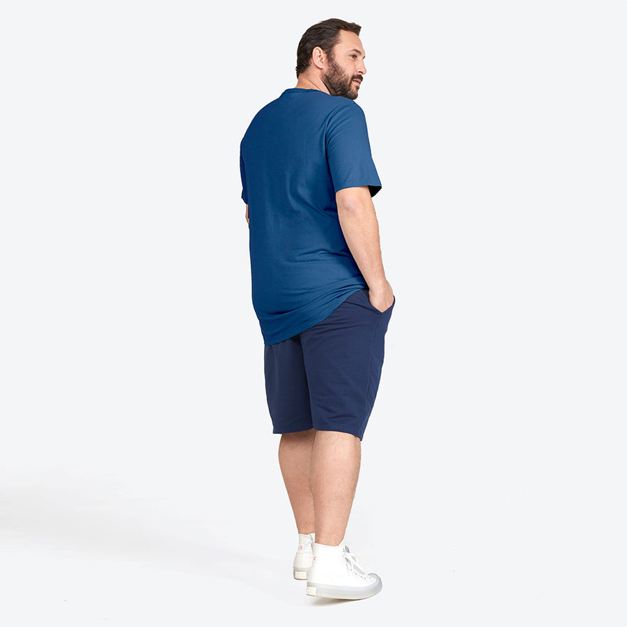 Camiseta Básica Plus Size Masculina - Azul Indigo