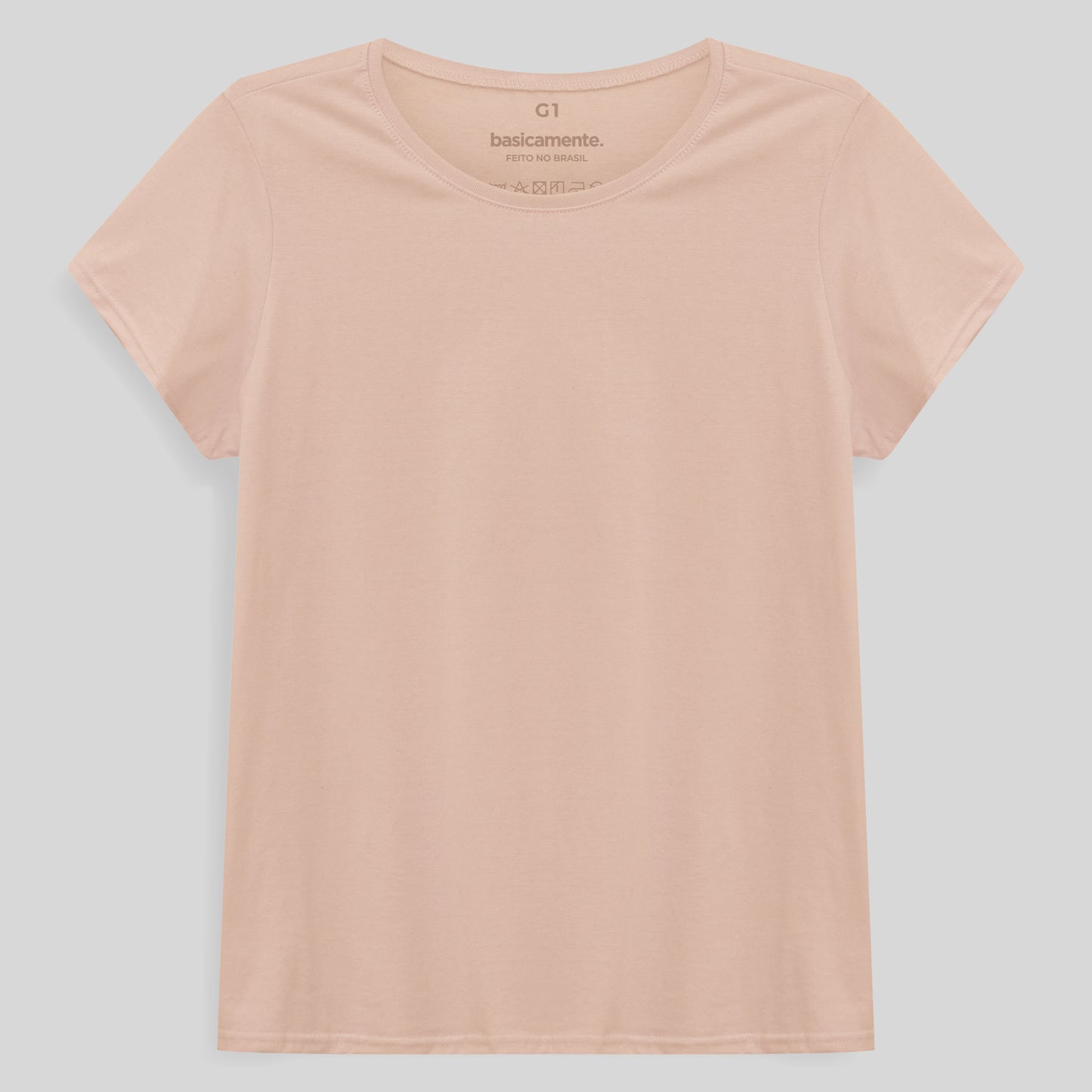 Camiseta Babylook Algodão Premium Plus Feminina - Rosa Pastel