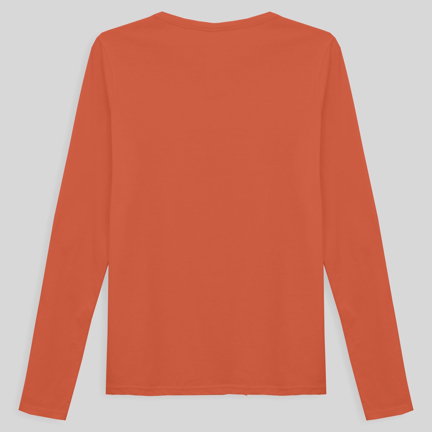 Camiseta Básica Manga Longa Feminina - Laranja Coral